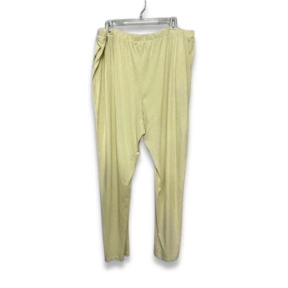 Open Edit Pull-On Pants Side Pocket Full Length Knit Yellow Women's 2X Plus NWOT - Picture 4 of 8
